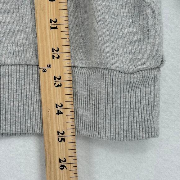 Aerie Crew Neck Sweatshirt Raglan Sleeve Mixed Media Gray Women's Size M - Picture 10 of 13